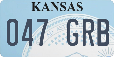KS license plate 047GRB