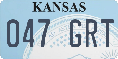 KS license plate 047GRT