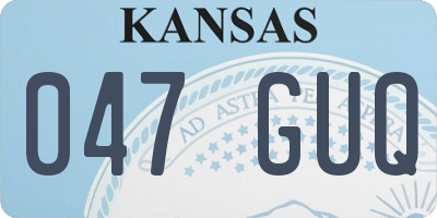 KS license plate 047GUQ