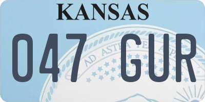 KS license plate 047GUR