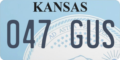 KS license plate 047GUS