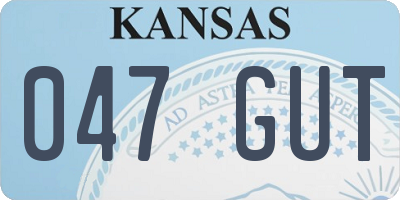 KS license plate 047GUT