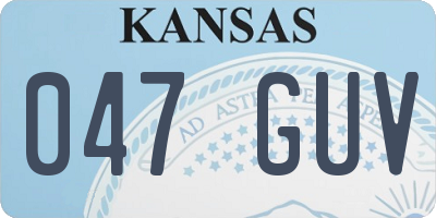 KS license plate 047GUV