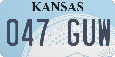 KS license plate 047GUW