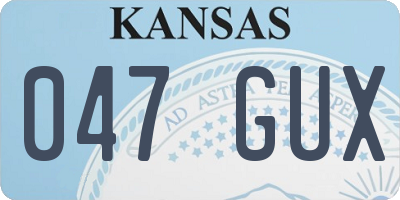 KS license plate 047GUX