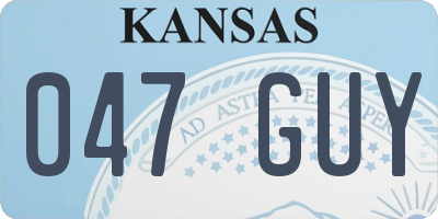 KS license plate 047GUY