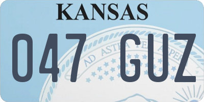 KS license plate 047GUZ