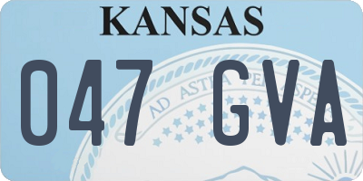 KS license plate 047GVA
