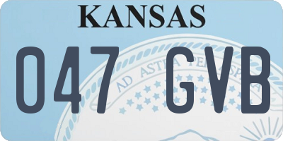 KS license plate 047GVB