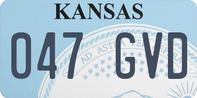 KS license plate 047GVD