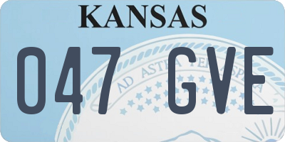 KS license plate 047GVE