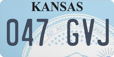 KS license plate 047GVJ