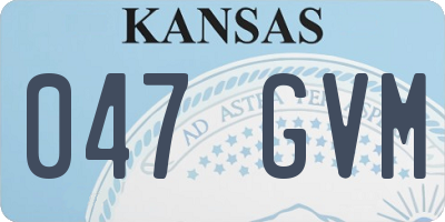 KS license plate 047GVM