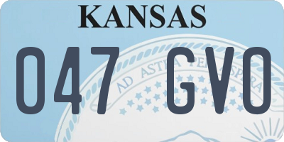 KS license plate 047GVO