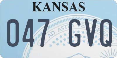 KS license plate 047GVQ