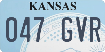 KS license plate 047GVR