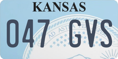 KS license plate 047GVS