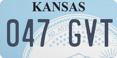 KS license plate 047GVT