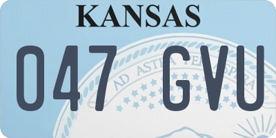 KS license plate 047GVU