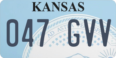 KS license plate 047GVV