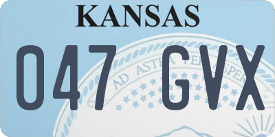 KS license plate 047GVX