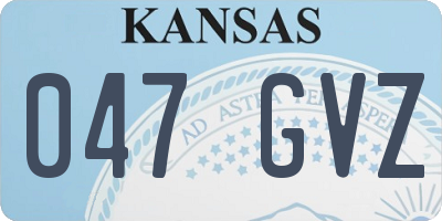 KS license plate 047GVZ