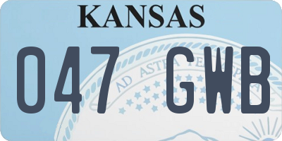 KS license plate 047GWB