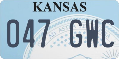 KS license plate 047GWC