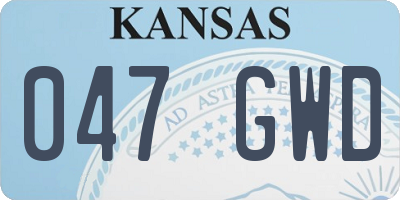 KS license plate 047GWD