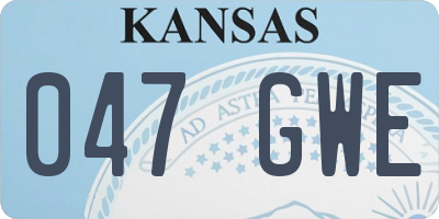 KS license plate 047GWE