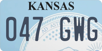 KS license plate 047GWG