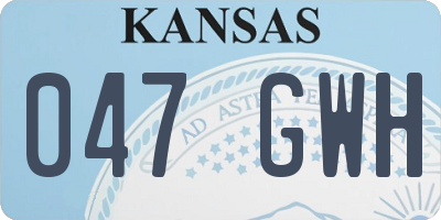 KS license plate 047GWH