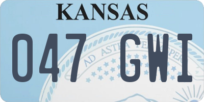 KS license plate 047GWI