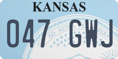 KS license plate 047GWJ