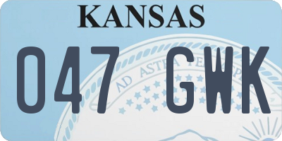 KS license plate 047GWK