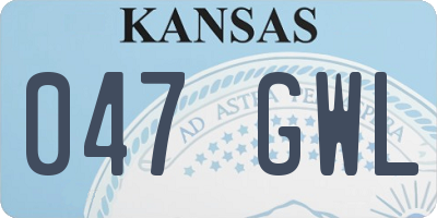 KS license plate 047GWL