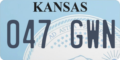 KS license plate 047GWN