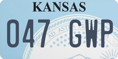 KS license plate 047GWP