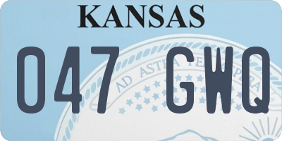 KS license plate 047GWQ