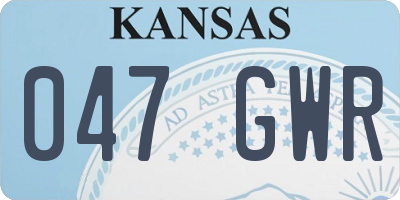 KS license plate 047GWR