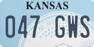 KS license plate 047GWS