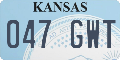 KS license plate 047GWT