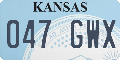 KS license plate 047GWX