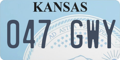 KS license plate 047GWY