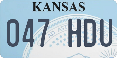 KS license plate 047HDU