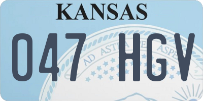 KS license plate 047HGV