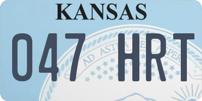KS license plate 047HRT