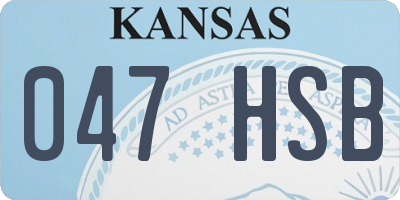 KS license plate 047HSB