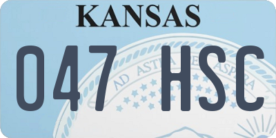 KS license plate 047HSC