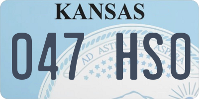 KS license plate 047HSO